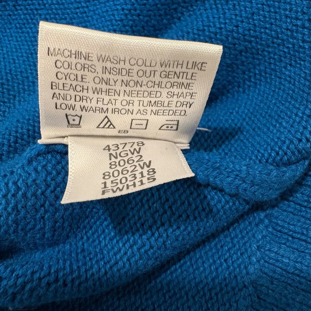 Hanna Andersson Sweater Kids 140 9-10yr Blue Fair Isle Nordic Cotton Pullover